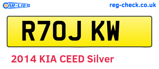 R70JKW are the vehicle registration plates.