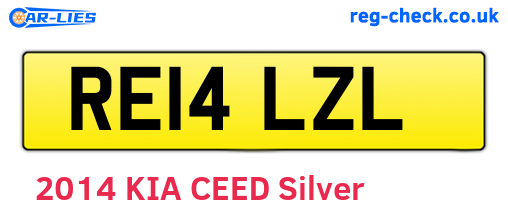 RE14LZL are the vehicle registration plates.