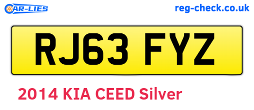RJ63FYZ are the vehicle registration plates.