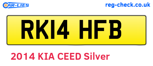 RK14HFB are the vehicle registration plates.