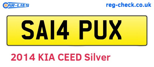SA14PUX are the vehicle registration plates.