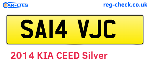 SA14VJC are the vehicle registration plates.