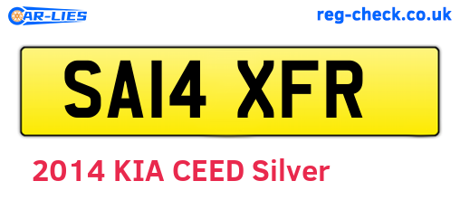 SA14XFR are the vehicle registration plates.