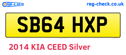 SB64HXP are the vehicle registration plates.