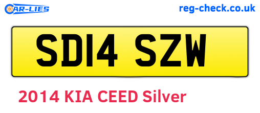 SD14SZW are the vehicle registration plates.