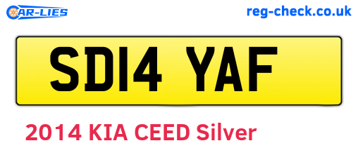 SD14YAF are the vehicle registration plates.