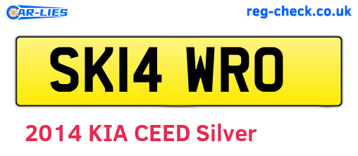 SK14WRO are the vehicle registration plates.