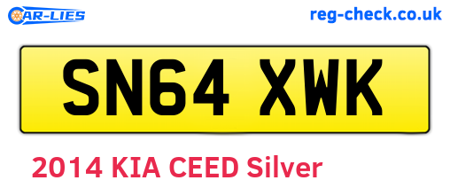 SN64XWK are the vehicle registration plates.