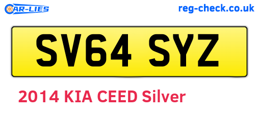 SV64SYZ are the vehicle registration plates.