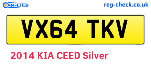 VX64TKV are the vehicle registration plates.