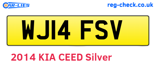 WJ14FSV are the vehicle registration plates.