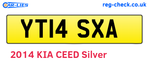 YT14SXA are the vehicle registration plates.