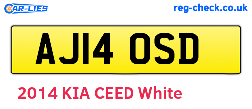 AJ14OSD are the vehicle registration plates.