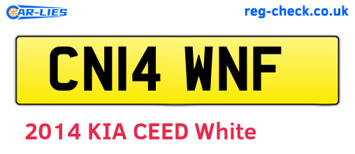 CN14WNF are the vehicle registration plates.
