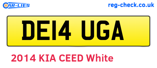 DE14UGA are the vehicle registration plates.