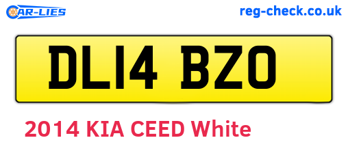 DL14BZO are the vehicle registration plates.