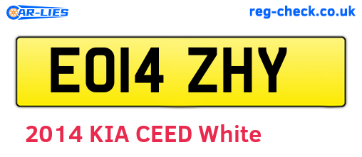 EO14ZHY are the vehicle registration plates.