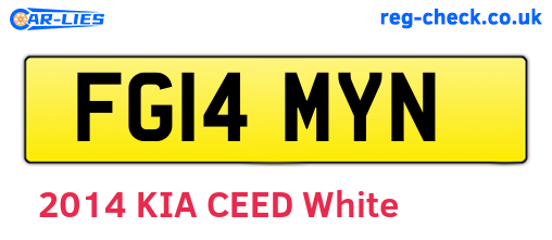 FG14MYN are the vehicle registration plates.