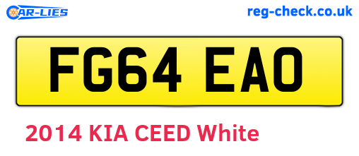 FG64EAO are the vehicle registration plates.