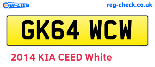 GK64WCW are the vehicle registration plates.
