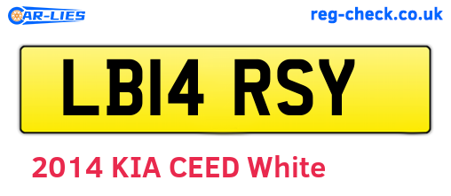 LB14RSY are the vehicle registration plates.