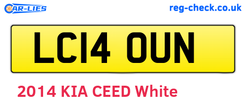 LC14OUN are the vehicle registration plates.