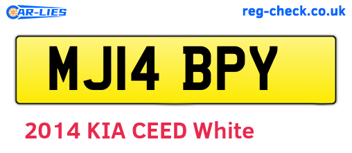 MJ14BPY are the vehicle registration plates.