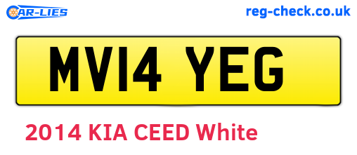 MV14YEG are the vehicle registration plates.