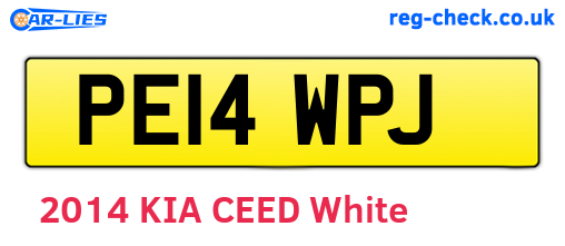 PE14WPJ are the vehicle registration plates.