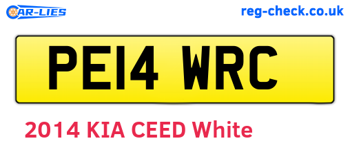 PE14WRC are the vehicle registration plates.