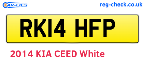 RK14HFP are the vehicle registration plates.