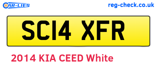 SC14XFR are the vehicle registration plates.