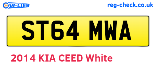 ST64MWA are the vehicle registration plates.