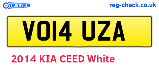 VO14UZA are the vehicle registration plates.