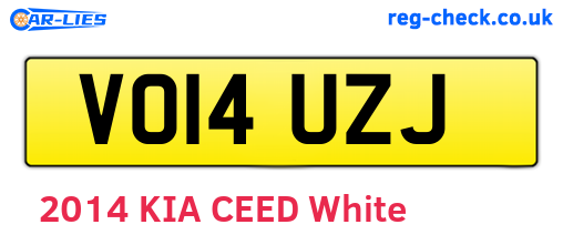 VO14UZJ are the vehicle registration plates.