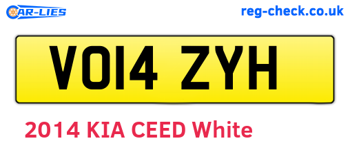 VO14ZYH are the vehicle registration plates.