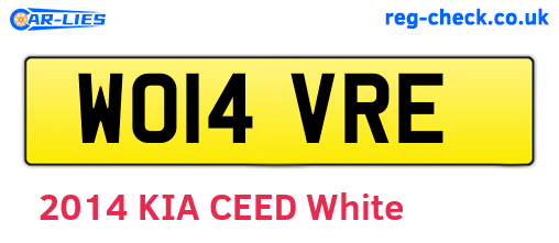 WO14VRE are the vehicle registration plates.