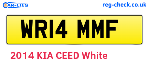 WR14MMF are the vehicle registration plates.