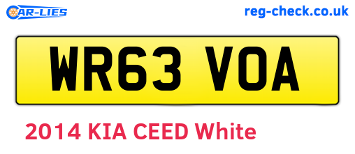 WR63VOA are the vehicle registration plates.