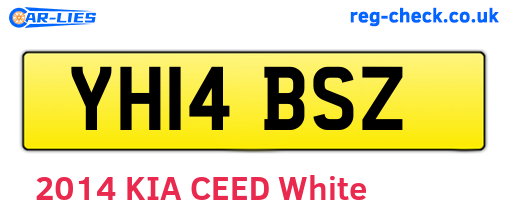 YH14BSZ are the vehicle registration plates.