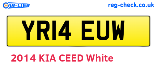 YR14EUW are the vehicle registration plates.