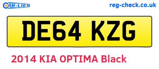 DE64KZG are the vehicle registration plates.