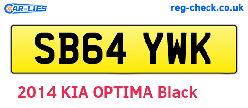 SB64YWK are the vehicle registration plates.