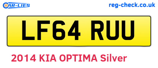 LF64RUU are the vehicle registration plates.