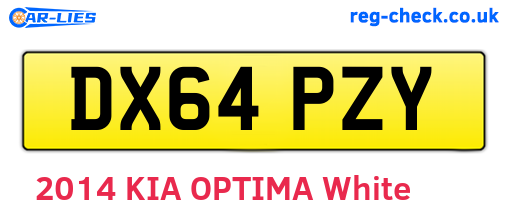 DX64PZY are the vehicle registration plates.