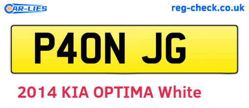 P40NJG are the vehicle registration plates.
