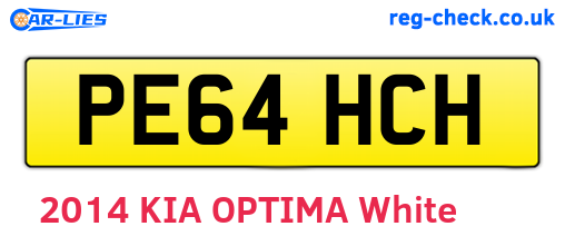 PE64HCH are the vehicle registration plates.