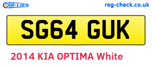 SG64GUK are the vehicle registration plates.