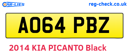 AO64PBZ are the vehicle registration plates.
