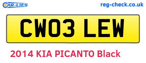 CW03LEW are the vehicle registration plates.